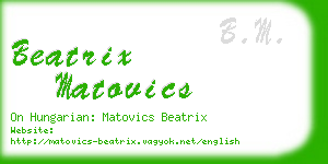 beatrix matovics business card